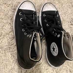 Converse leather platform Black High-Tops